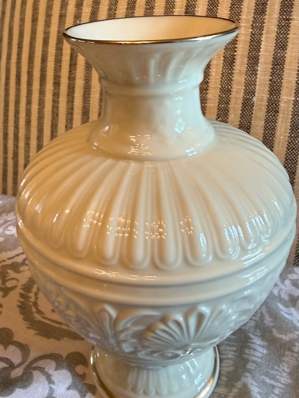 Vintage Lenox Classic Cream Ceramic Vase with Gold Trim